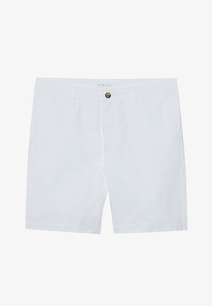 Hvite bomullsshorts med knappelukking foran, to sidelommer og rett skjæring. Merket "Pier One" på linningen.