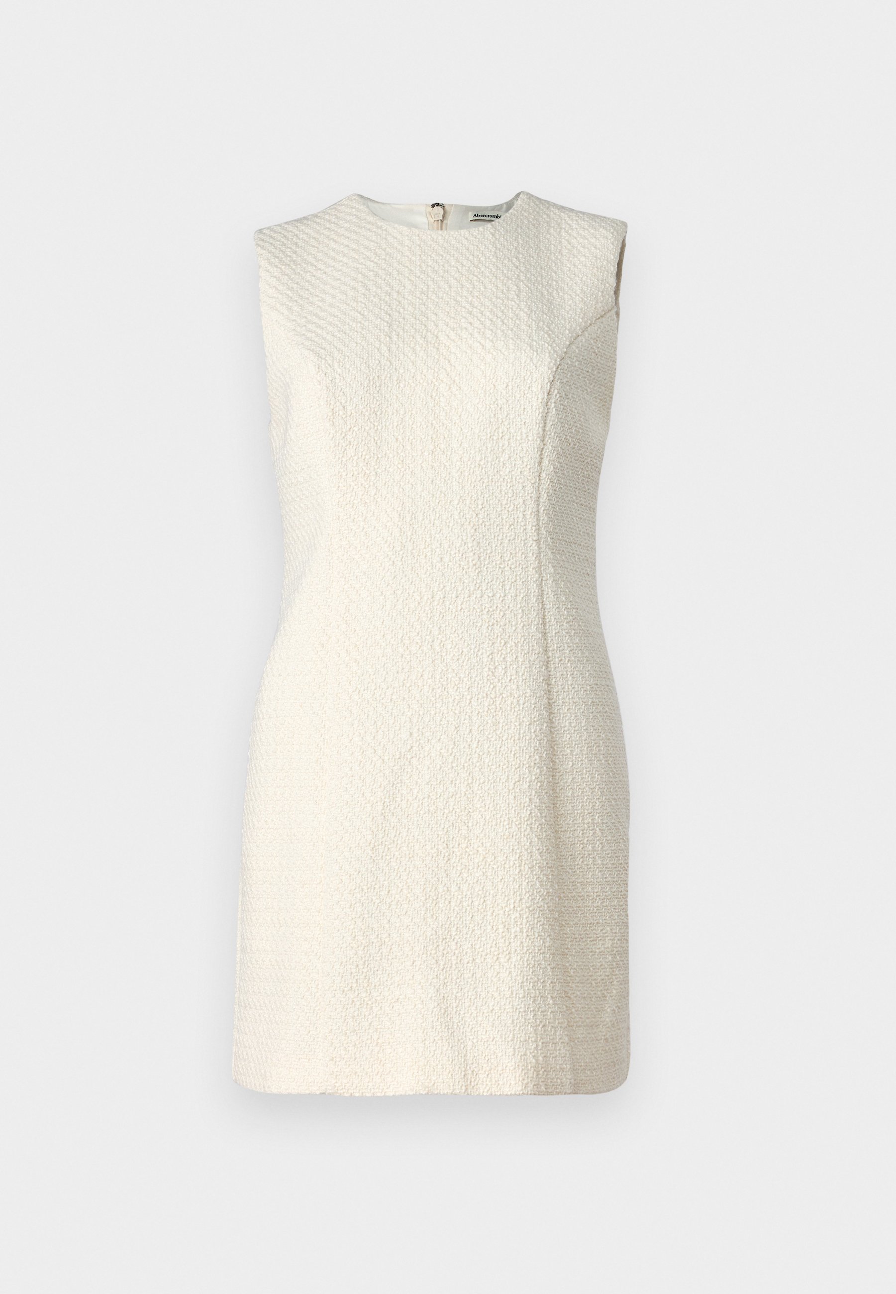 Abercrombie & Fitch MINI DRESS - Day dress - white tweed/off-white
