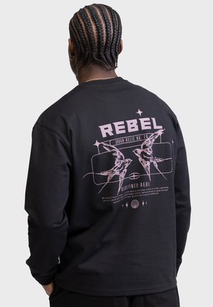 Redefined Rebel, HENLEY SWEAT BOXY FIT - Блуза с дълги ръкави - black