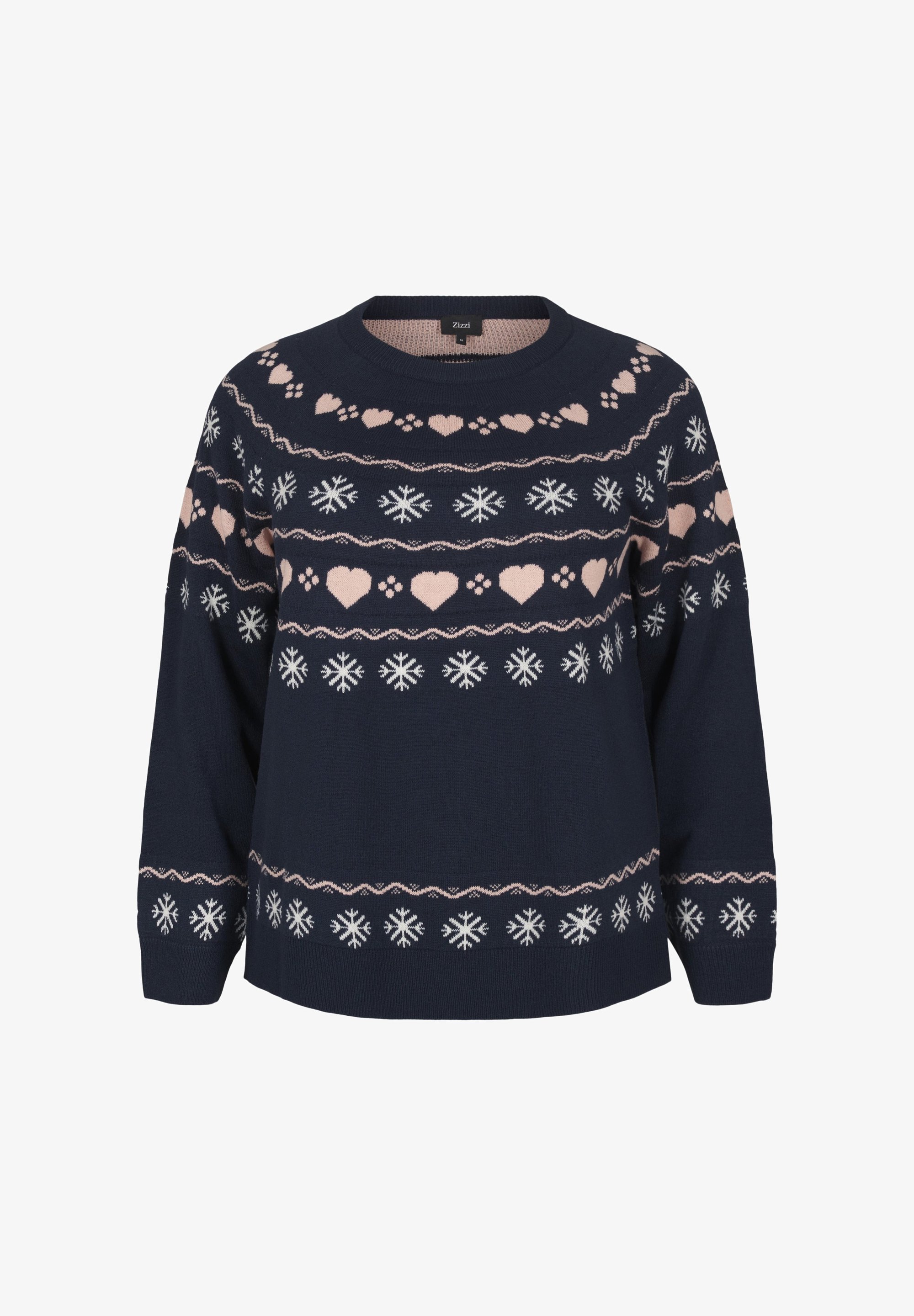 Zizzi LANGÄRMLIGES MIT WEIHNACHTSMOTIV Strickpullover navy