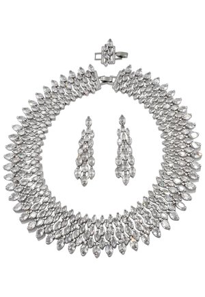 HEBE JEWELS PARTY HOCHZEIT SET - Ohrringe - silber weiß farben