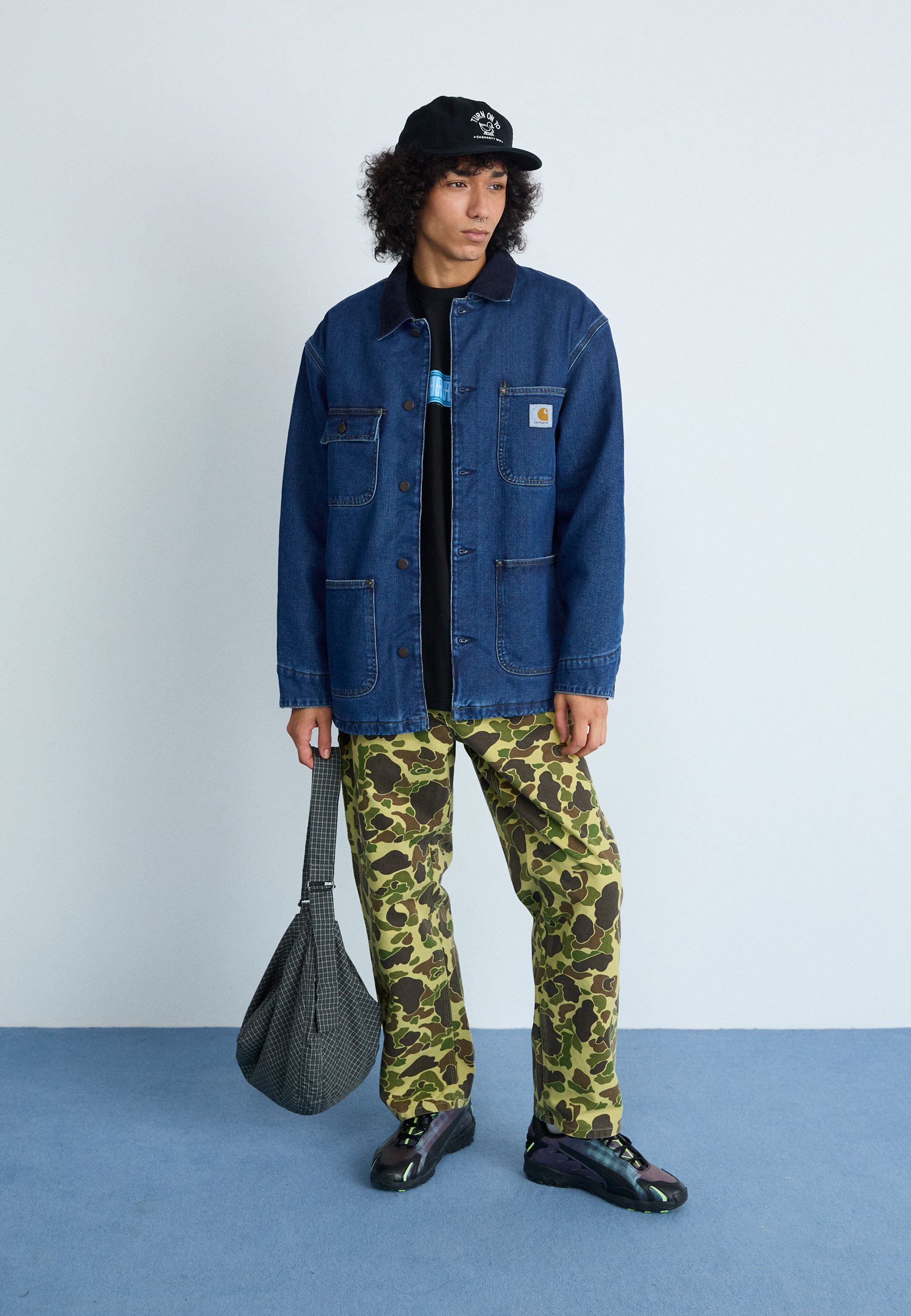 Carhartt WIP CHORE - Jeansjacke - blue/dark navy stone washed/blau