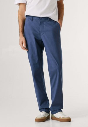 PRINTED - Chino - washed navy blue