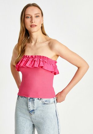 Koton STRAPLESS  FRILLED - Top - pink