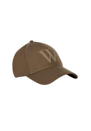 Brown baseball cap made of fabric with a solid texture, featuring a raised "W" logo on the front and a curved brim.