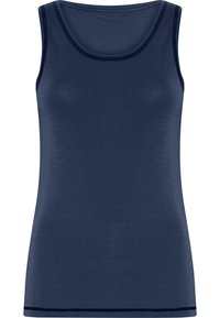 Marine tank top, ærmeløs design, lavet af glat stof. Har rundudskæring og forstærket syning langs kanterne. Klassisk pasform.