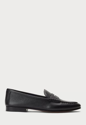 PEBBLED LEATHER PENNY LOAFER - Slip-ons - black