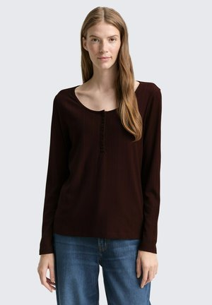 HENLEY - Longsleeve - dark pecan brown