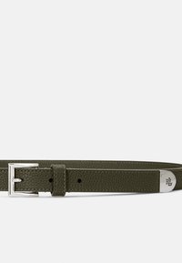 Lauren Ralph Lauren PEBBLED LEATHER SKINNY BELT - Pas - dark olive