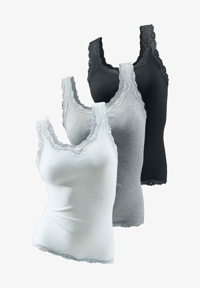 H.I.S 3-PACK - Top - schwarz/weiß