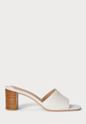EVERLEY BLOCK-HEEL NAPPA LEATHER SANDAL - Muiltjes met hak - soft white