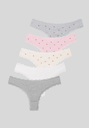 5 PACK - Tanga - white / ecru / light pink / light grey melange