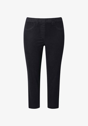 Ulla Popken, EN BENGALINE SIENNA JAMBE ÉTROITE ET LONGUEUR 7/8 BAS DE JAMBE LÉGÈREMENT FRANGÉ. - Broek - black