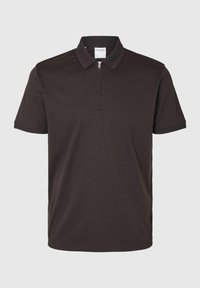 SLHFAVE ZIP - Polo shirt - chocolate torte