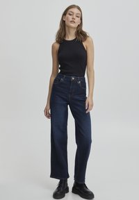PULZ PZLiva Straight leg jeans dark blue denim/blue