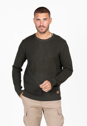 EVERTON ROUND - Strickpullover - olive branch