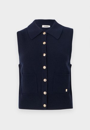 sandro CARDIGAN POLO SANS MANCHE - Chaleco - bleu nuit