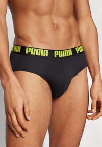 Puma MEN EVERYDAY BRIEFS 2 PACK - Fecskék - lime smash/black