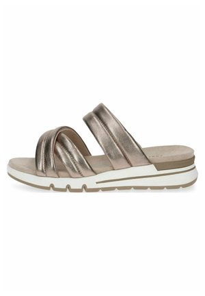 PANTOLETTEN - Pantolette flach - taupe metallic