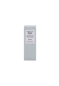 Gray rectangular box for hand cream, featuring a clear label with product details. Size: 75 ml. Simple, minimalist design.
