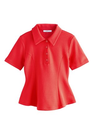 Next, REGULAR FIT - PEPLUM POLO NECK SHORT SLEEVE - Polo - red