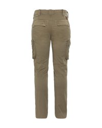 Cargo-Hosen in Olivgrün, aus strapazierfähigem Gewebe, mit mehreren großen Taschen, geradem Schnitt und gesteppten Details.