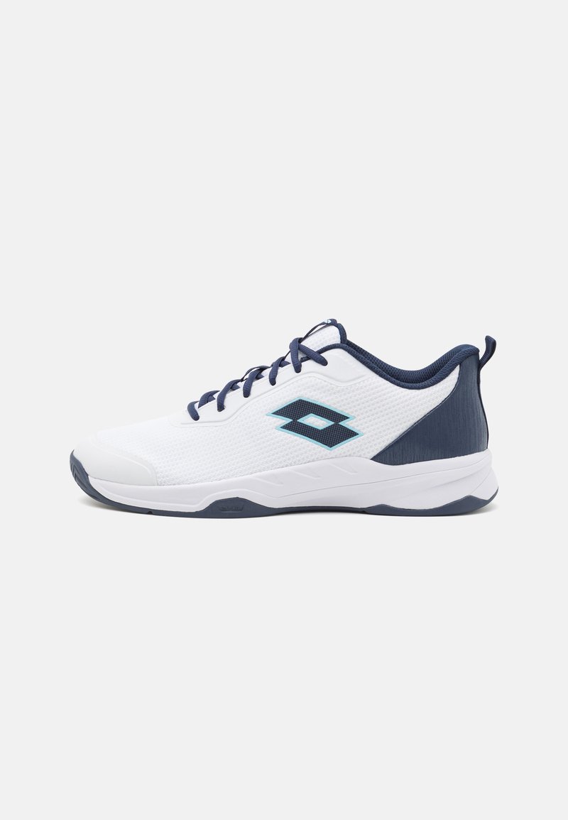 Lotto MIRAGE 600 ALR - Erineva kattega väljaku tennisejalatsid - all white/navy blue/clearwater