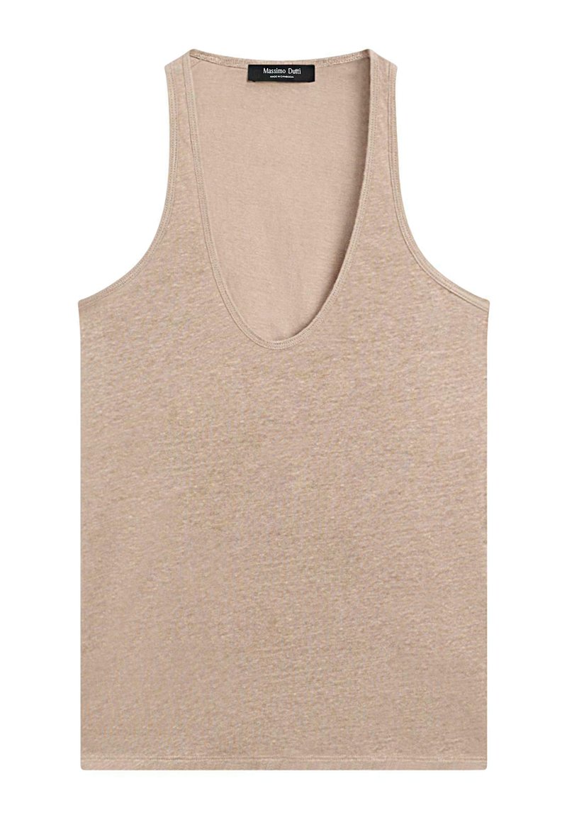 Massimo Dutti 100% LINEN STRAPPY TOP - Top - beige - Zalando.nl
