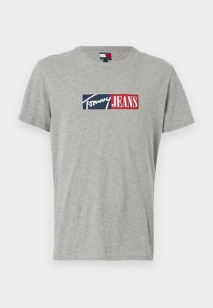 Tommy Jeans SLIM ENTRY GRAPHIC TEE - Print T-shirt - grey
