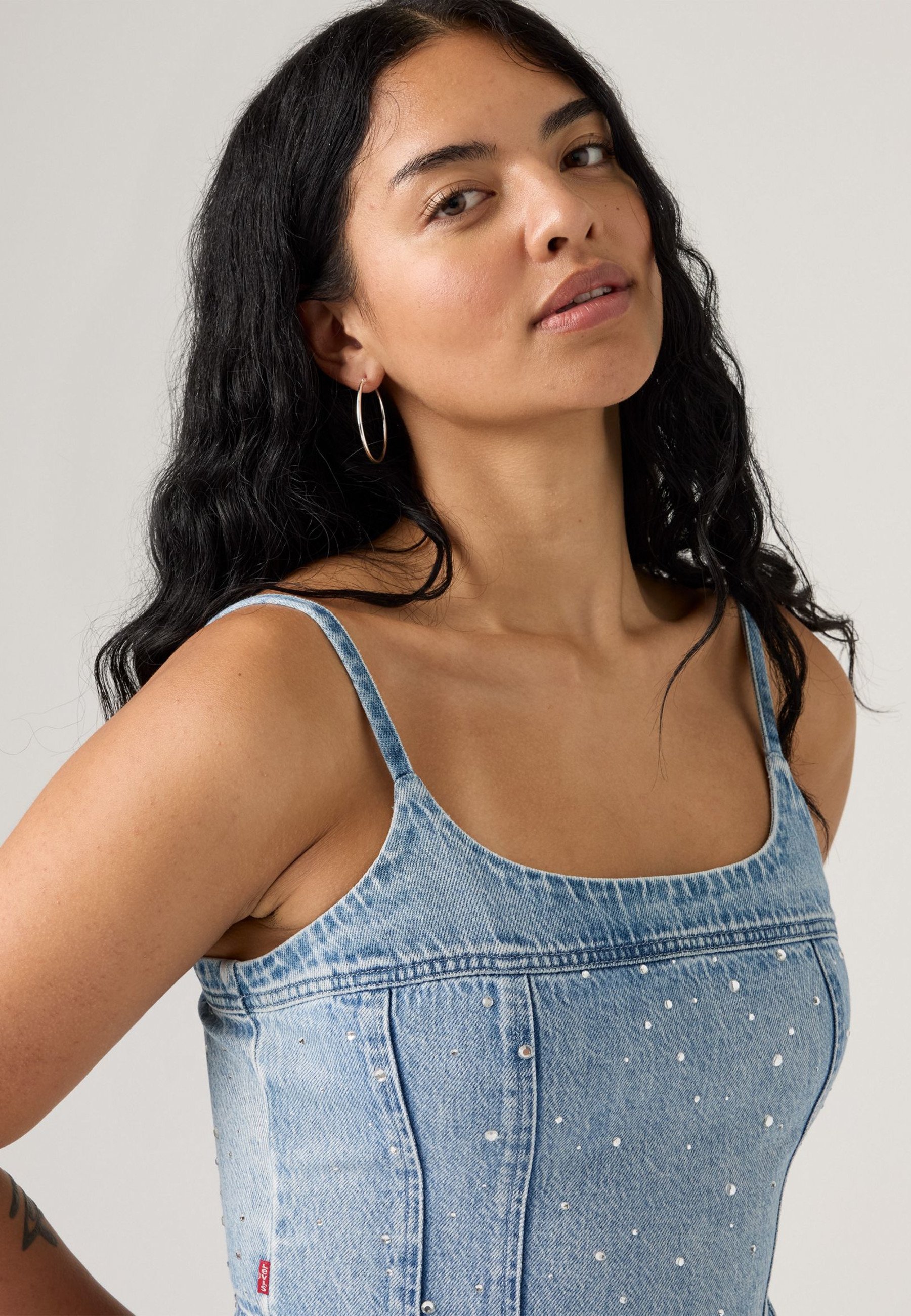 Levi's® JADINE DENIM CAMI TANK - Top - dazzle me/blue denim