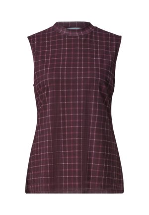 Street One, TURTLE NECK TOP AUS MESH MIT PRINT - Débardeur - rustic rouge