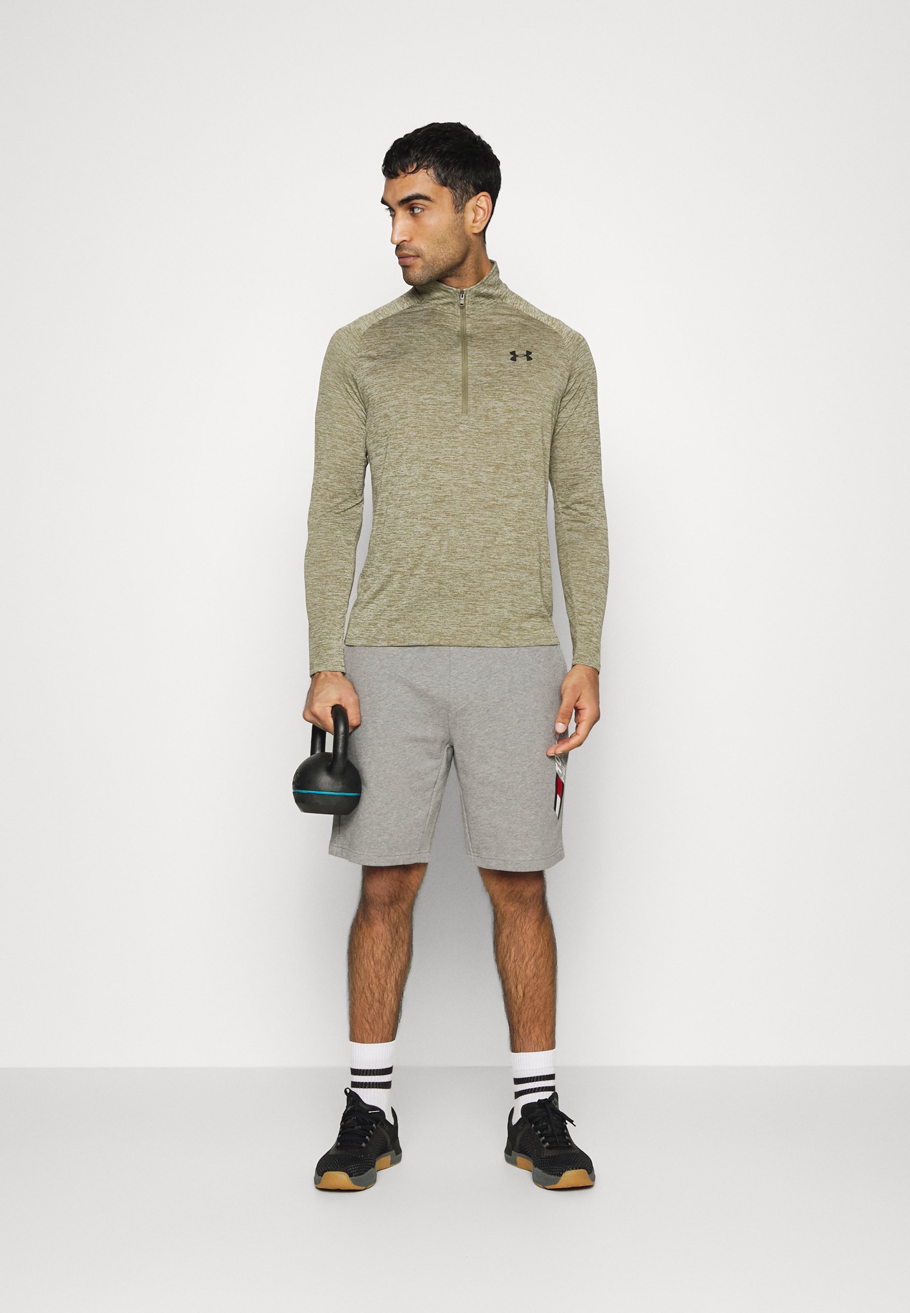 Tommy Hilfiger Pantaloncini sportivi - medium grey heather/grigio screziato  - Zalando.it