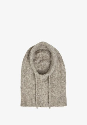 Object, SCHLUPFMÜTZE ZOPFSTRICK - Balaclava - humus