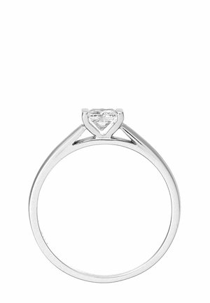 PRINCESS CUT CERTIFIED DIAMOND SOLITARE - Prstan - white gold
