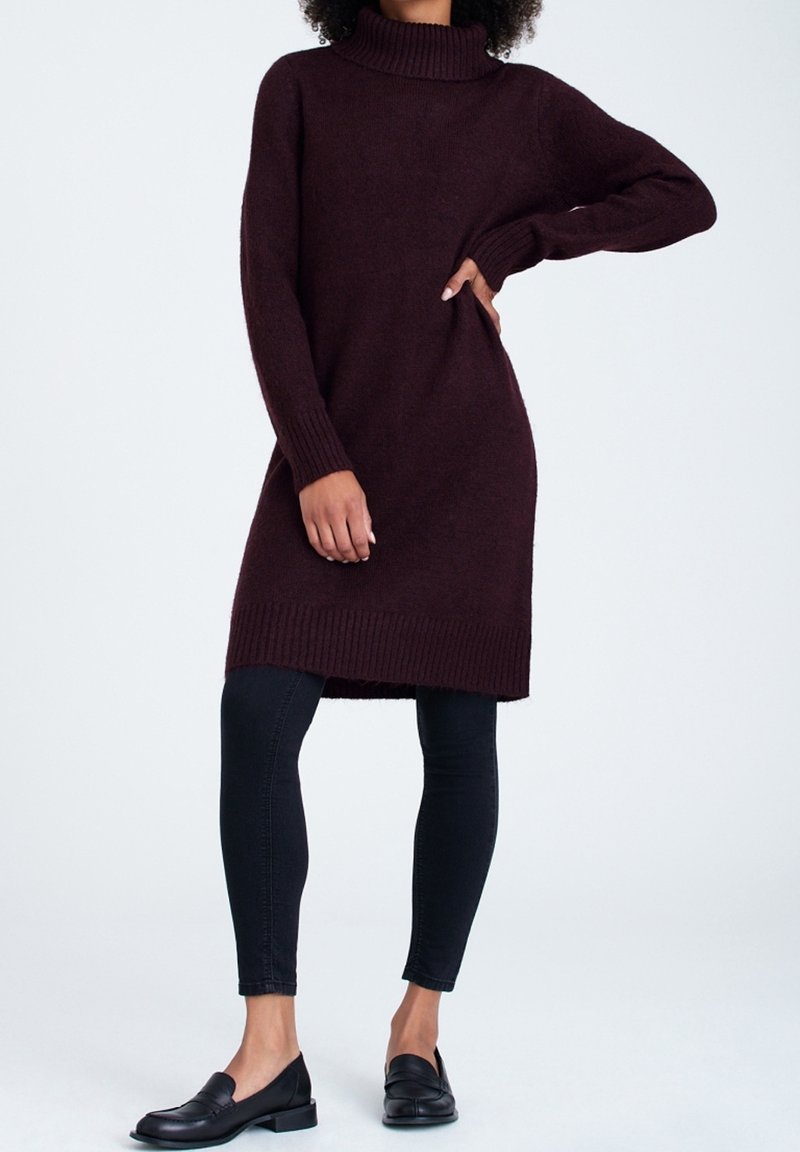 princess polly baby blue dress Wearing a sweater dress with burgundy accents main image 0