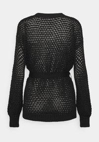 VILA VILIOMY LONG OPEN CARDIGAN - Kardigán - black