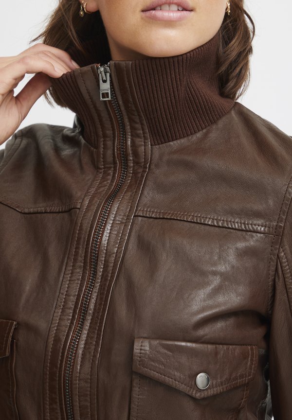 OXDenny - Leather jacket - chestnut4