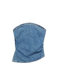 STUDDED CORSETRY-INSPIRED - Top - blue denim