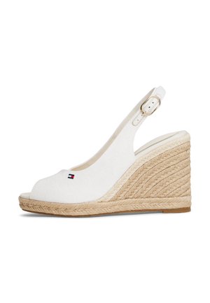 FLAG HIGH WEDGE SLINGBACK - Sandale cu toc - ecru