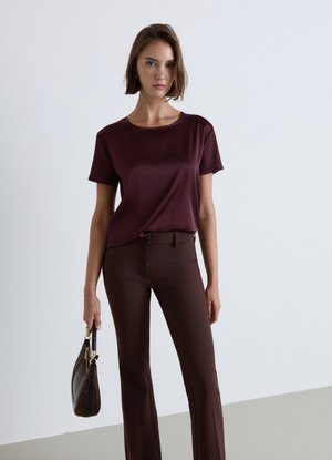 Calliope, CAMICIA TINTA UNITA - Camicetta - prugna