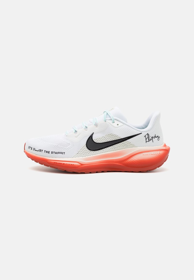 Nike Performance AIR ZOOM PEGASUS 41 EK - Apavi skriešanai pa asfaltu - white/black/pale ivory/dragon red/stadium green