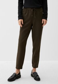 s.Oliver KARIERTE  - Pantalon classique - olivgrün