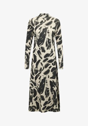 DITTE - Maxi šaty - black feather gray leo