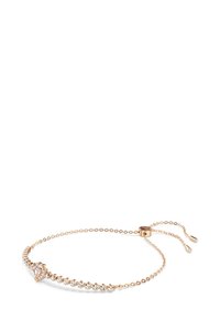 Armband i roséguld med kedjedesign, prydd med klara ädelstenar. Inkluderar en justerbar clasp med kedjeförlängningar.