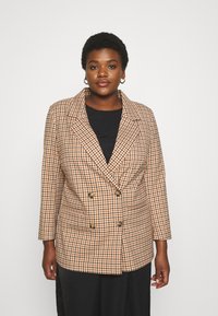 ONLY Carmakoma CARDITA CHECK - Blazer - semolina/tortoise shell
