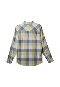 Geruite lange mouwen overhemd met blauwe, groene en witte vierkanten. Katoenen materiaal met knoopmanchetten en een schouderstukdetail aan de achterkant.