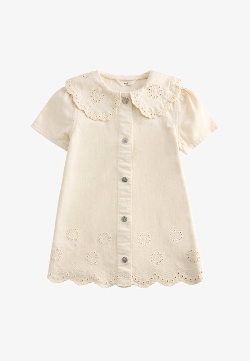 Marks & Spencer BRODERIE COLLAR - Vestido camisero - light cream