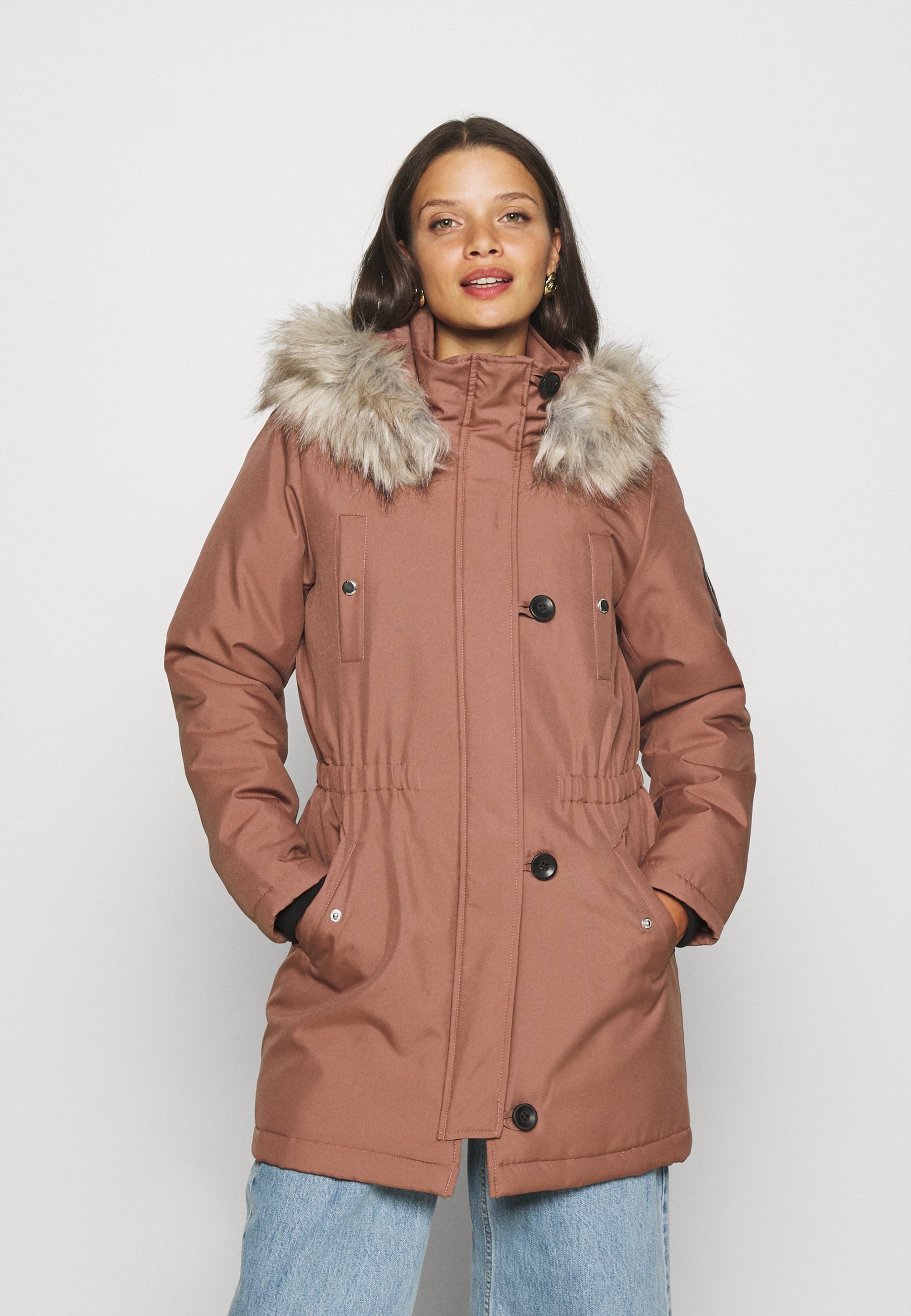 ONLY Petite ONLIRIS - Abrigo de invierno - burlwood/rosa - Zalando.es