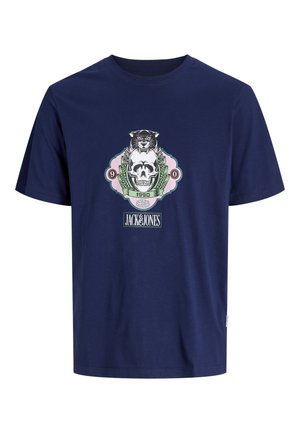 Jack & Jones Junior, JORSKULL NATURE TEE CREW NECK - T-shirt con stampa - ocean cavern