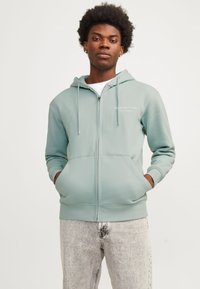 Jack & Jones JORVESTERBRO HOOD - Sweater met rits - gray mist